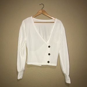 Button detail wrap blouse